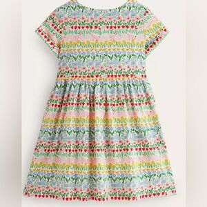 Mini Boden Floral Stripe Cotton Dress Size 5-6